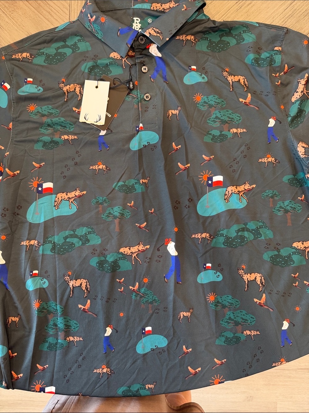 Men's Casual Short-Sleeve Button Down Shirt - Forest Print, Unknown Brand